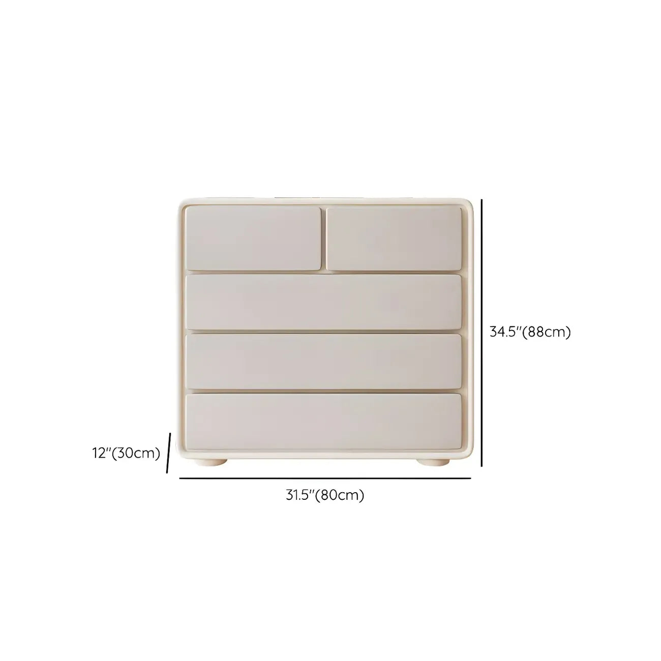 Commode élégante en bois blanc avec 6 tiroirs de rangement