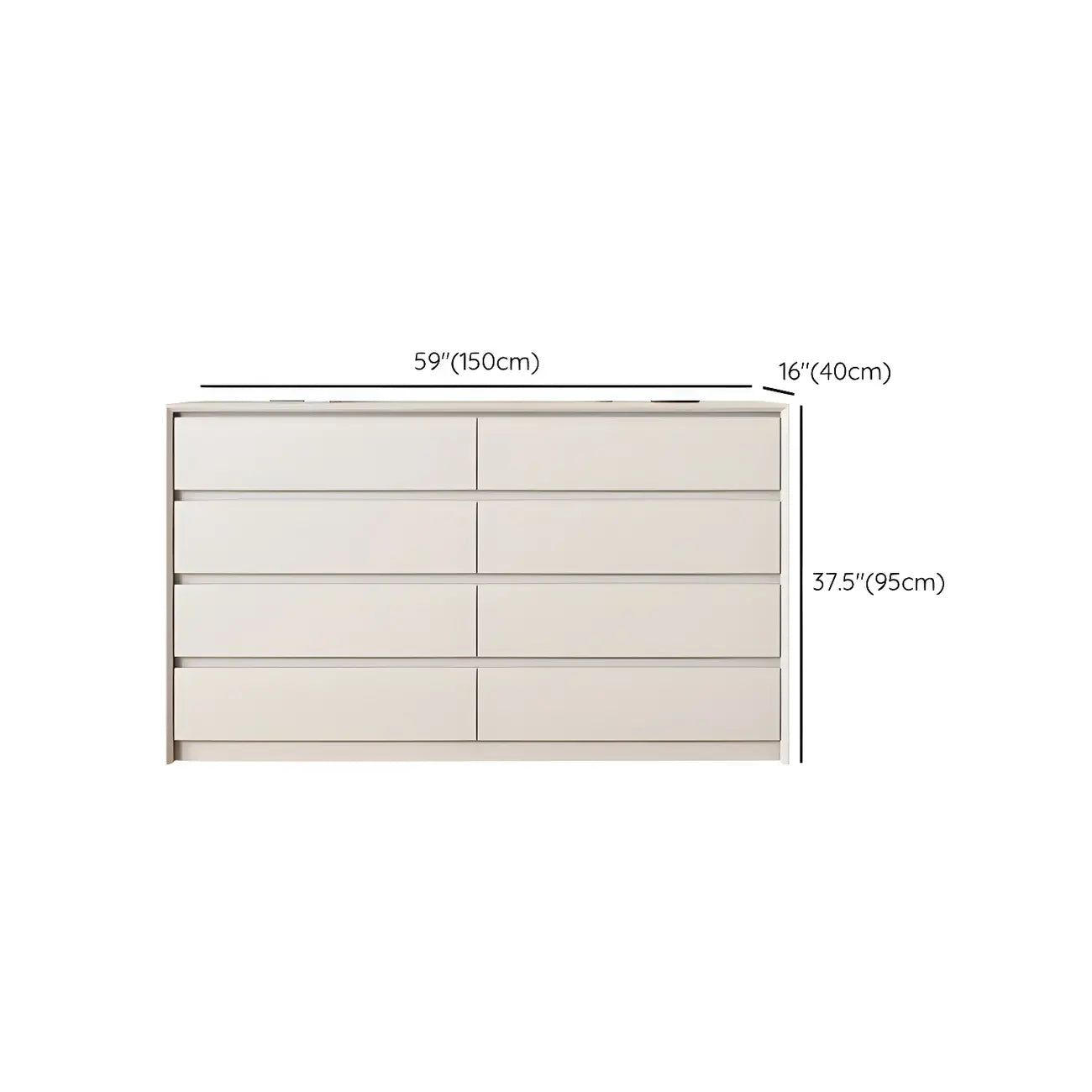 Commode élégante en bois blanc avec 6 tiroirs de rangement