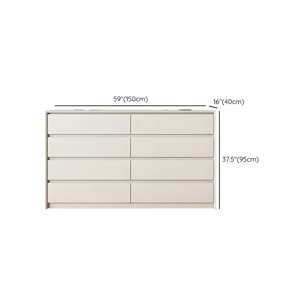Commode élégante en bois blanc avec 6 tiroirs de rangement