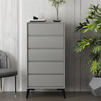 Commode minimaliste grise à 8 tiroirs en bois massif