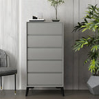 Commode minimaliste grise à 8 tiroirs en bois massif