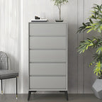 Commode minimaliste grise à 8 tiroirs en bois massif