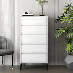 Commode minimaliste grise à 8 tiroirs en bois massif