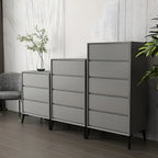 Commode minimaliste grise à 8 tiroirs en bois massif