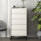 Commode minimaliste grise à 8 tiroirs en bois massif