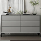 Commode minimaliste grise à 8 tiroirs en bois massif