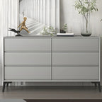 Commode minimaliste grise à 8 tiroirs en bois massif