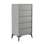 Commode minimaliste grise à 8 tiroirs en bois massif