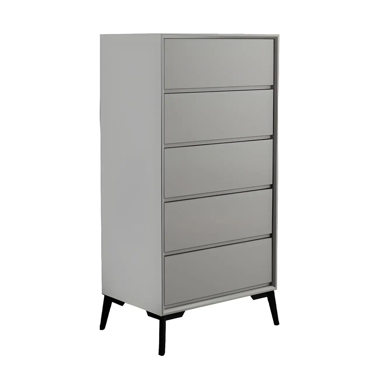 Commode minimaliste grise à 8 tiroirs en bois massif