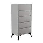 Commode minimaliste grise à 8 tiroirs en bois massif