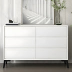 Commode minimaliste grise à 8 tiroirs en bois massif