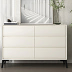 Commode minimaliste grise à 8 tiroirs en bois massif