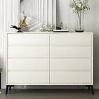 Commode minimaliste grise à 8 tiroirs en bois massif