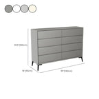 Commode minimaliste grise à 8 tiroirs en bois massif