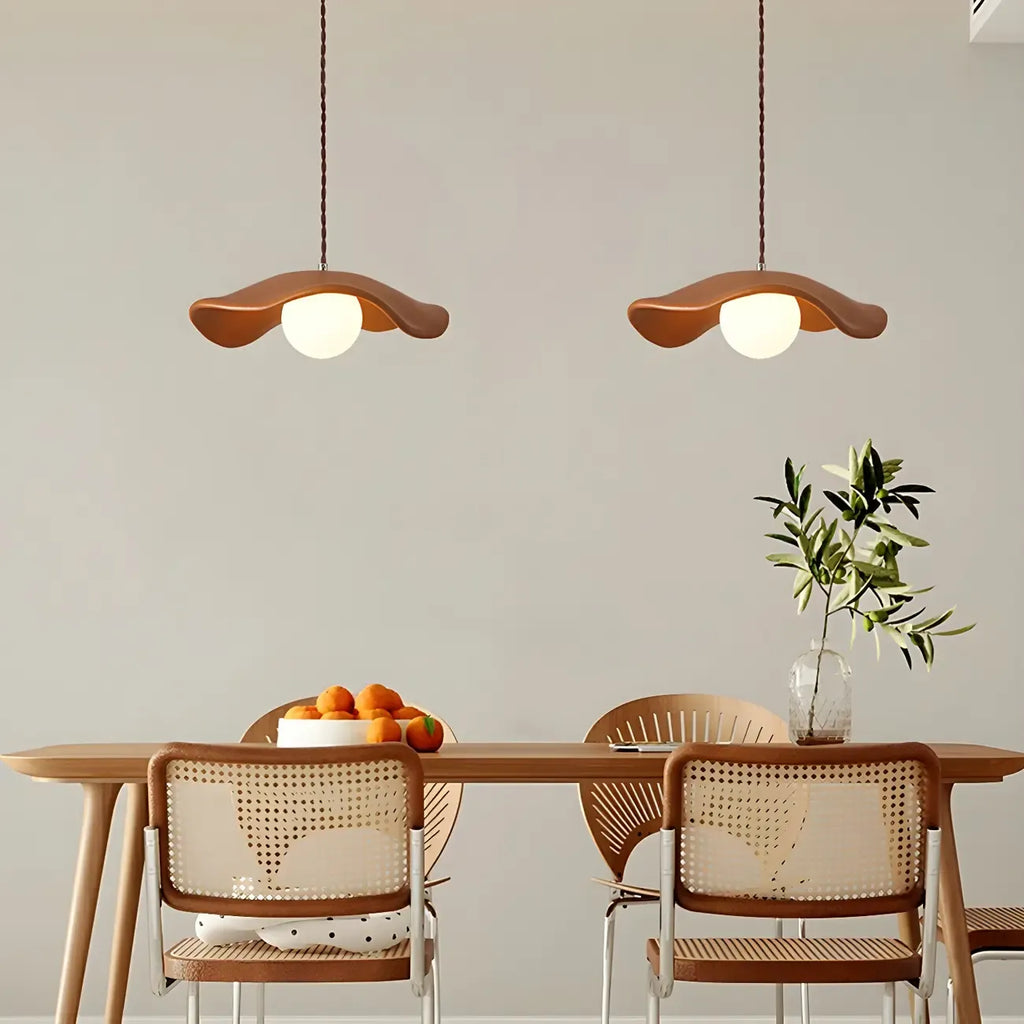 Suspension moderne en résine verte en forme de soucoupe pour cuisine