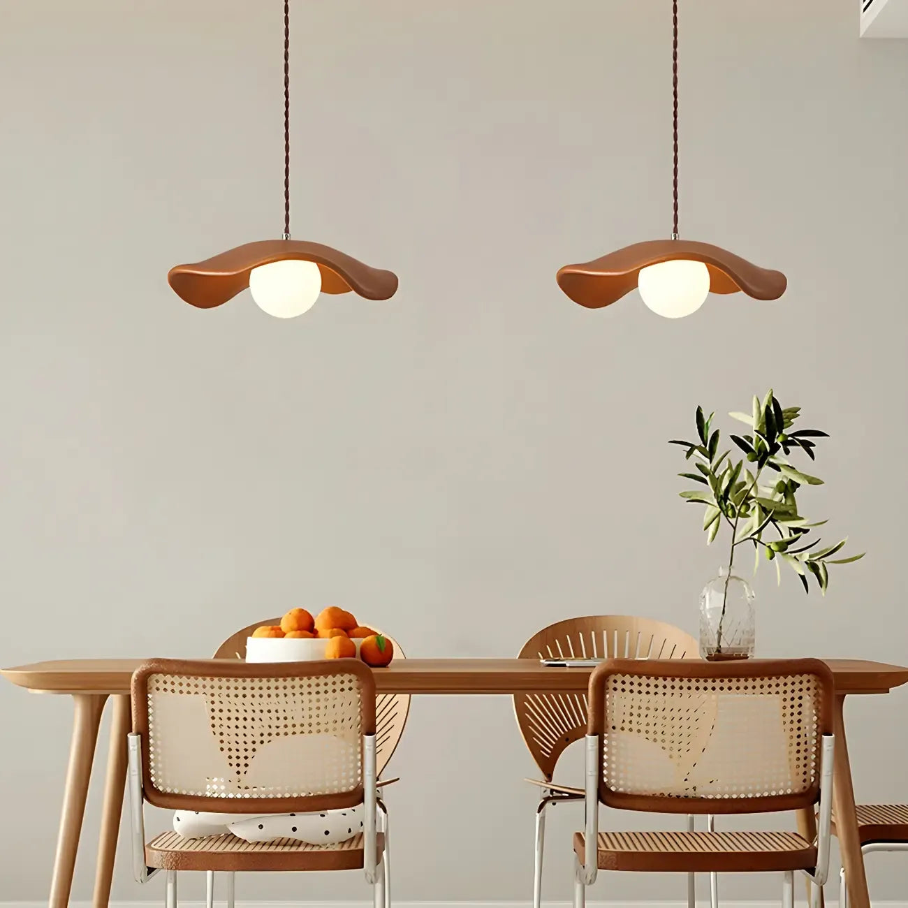Suspension moderne en résine verte en forme de soucoupe pour cuisine