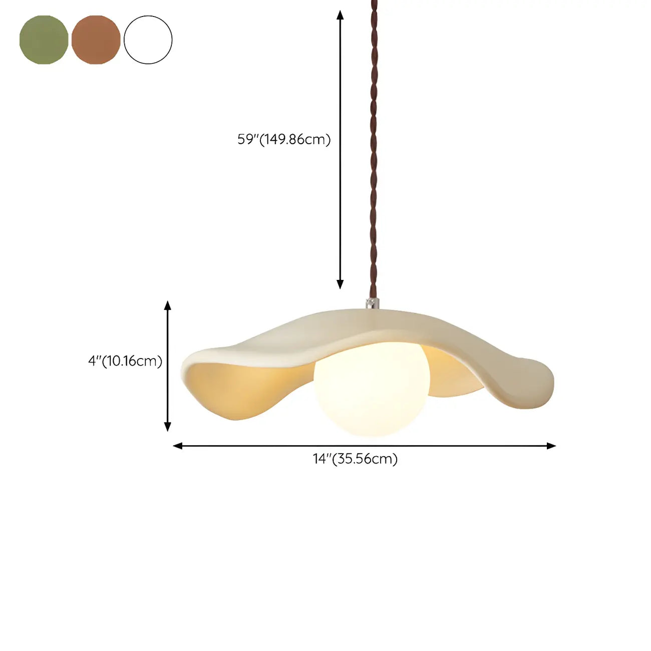 Suspension moderne en résine verte en forme de soucoupe pour cuisine
