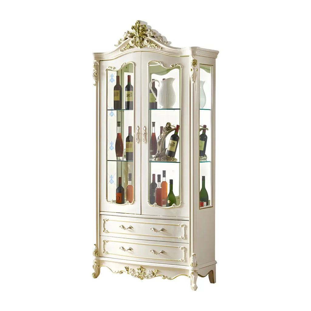 grand casier à vin traditionnel en bois massif blanc