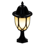Lampadaires d'extérieur rétro en métal et verre noir