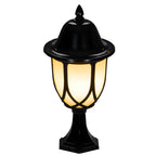 Lampadaires d'extérieur rétro en métal et verre noir