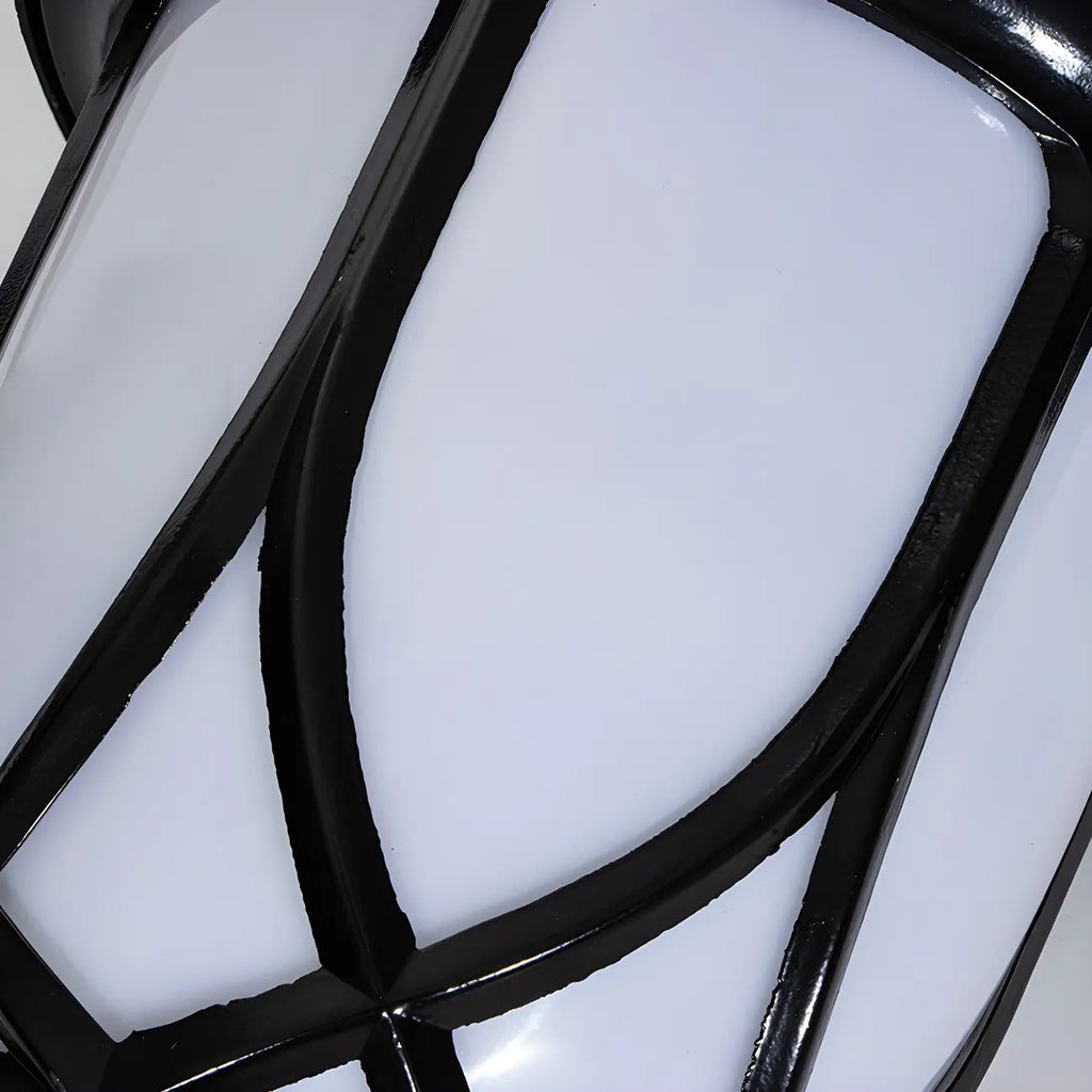 Lampadaires d'extérieur rétro en métal et verre noir