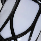 Lampadaires d'extérieur rétro en métal et verre noir