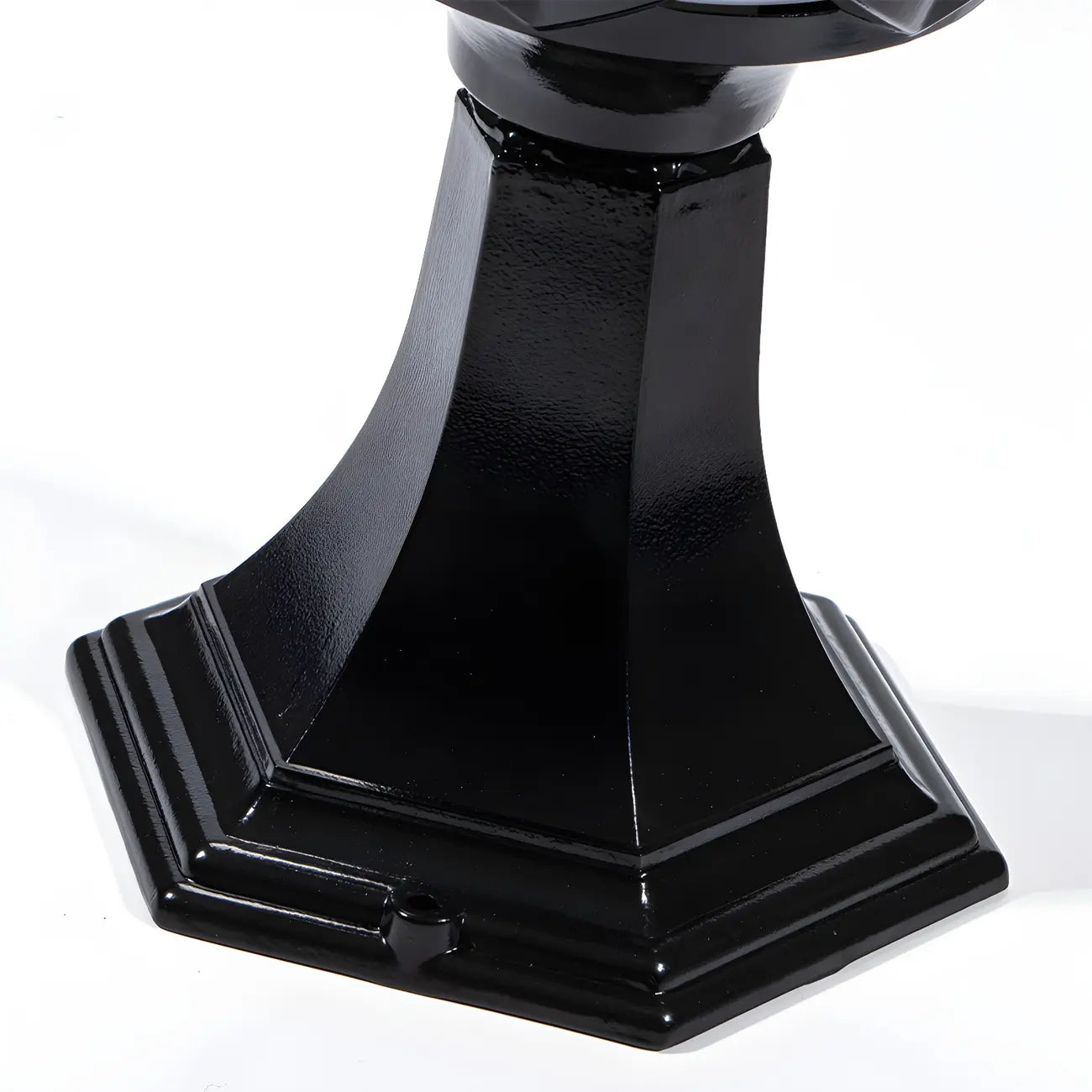 Lampadaires d'extérieur rétro en métal et verre noir