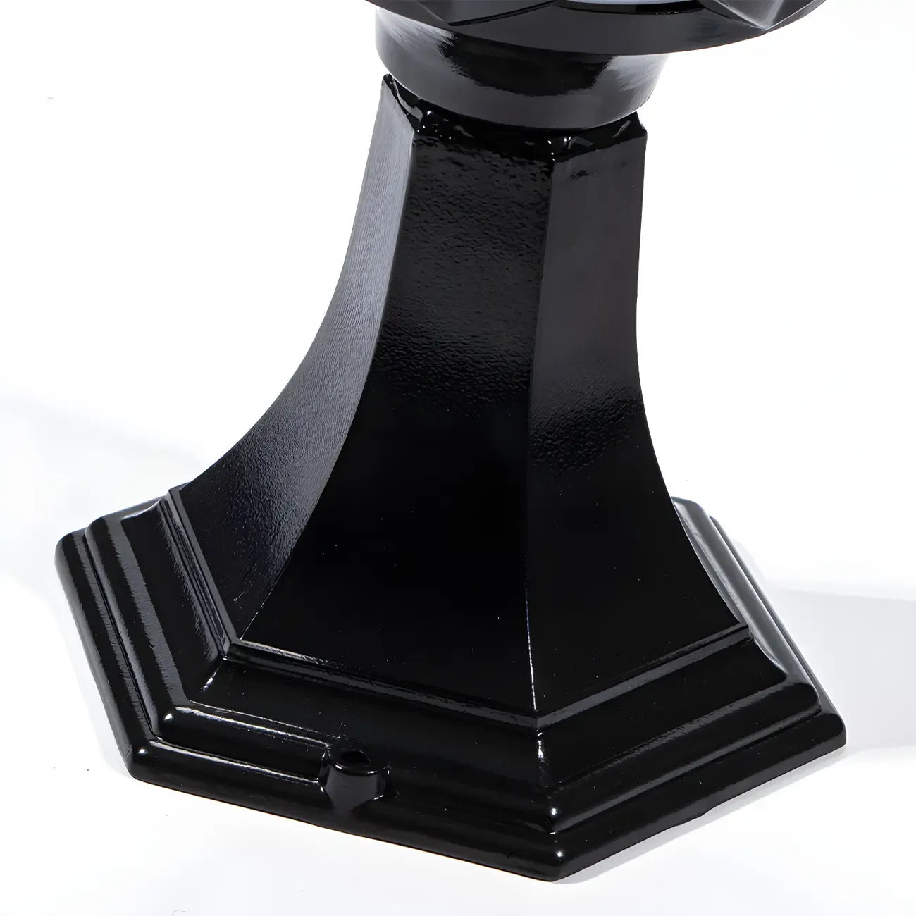Lampadaires d'extérieur rétro en métal et verre noir