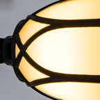 Lampadaires d'extérieur rétro en métal et verre noir