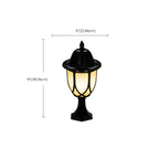 Lampadaires d'extérieur rétro en métal et verre noir