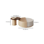 Table basse ronde moderne en bois naturel avec rangement