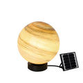 Abat-jour globe en verre jaune et bleu sur le thème des planètes pour lampadaire