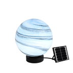 Abat-jour globe en verre jaune et bleu sur le thème des planètes pour lampadaire
