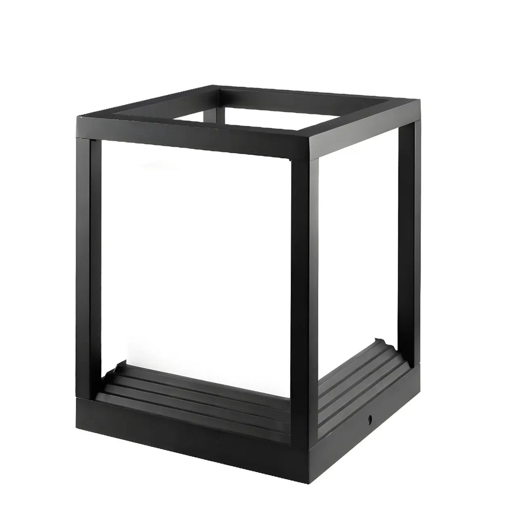 Support de poteau lumineux ouvert en métal noir avec abat-jour blanc