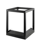 Support de poteau lumineux ouvert en métal noir avec abat-jour blanc