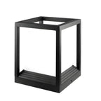 Support de poteau lumineux ouvert en métal noir avec abat-jour blanc