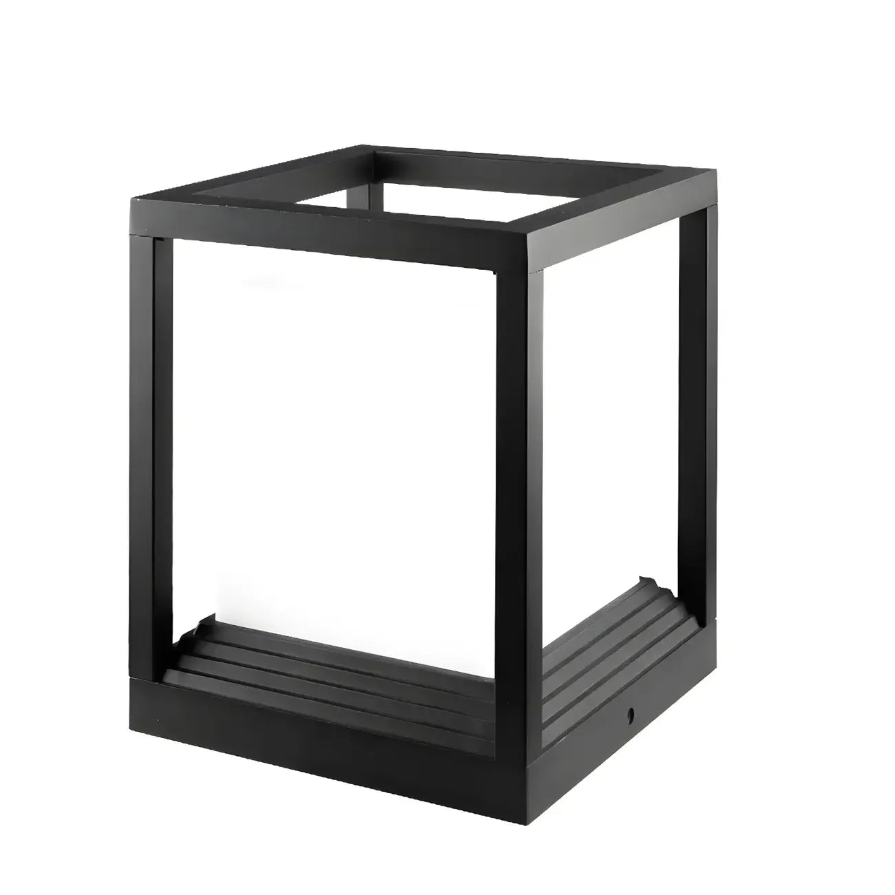 Support de poteau lumineux ouvert en métal noir avec abat-jour blanc