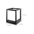 Support de poteau lumineux ouvert en métal noir avec abat-jour blanc