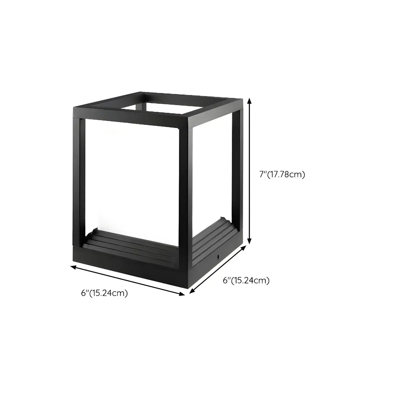 Support de poteau lumineux ouvert en métal noir avec abat-jour blanc