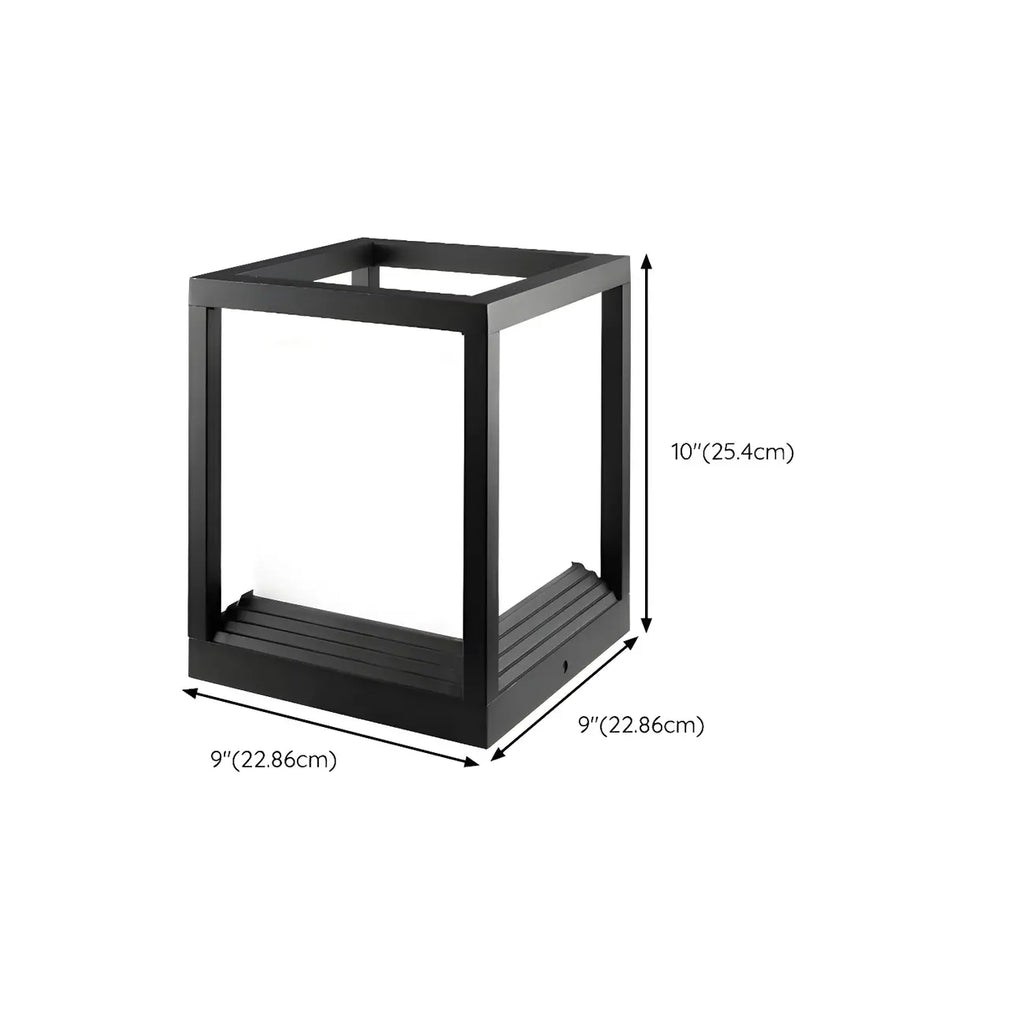 Support de poteau lumineux ouvert en métal noir avec abat-jour blanc