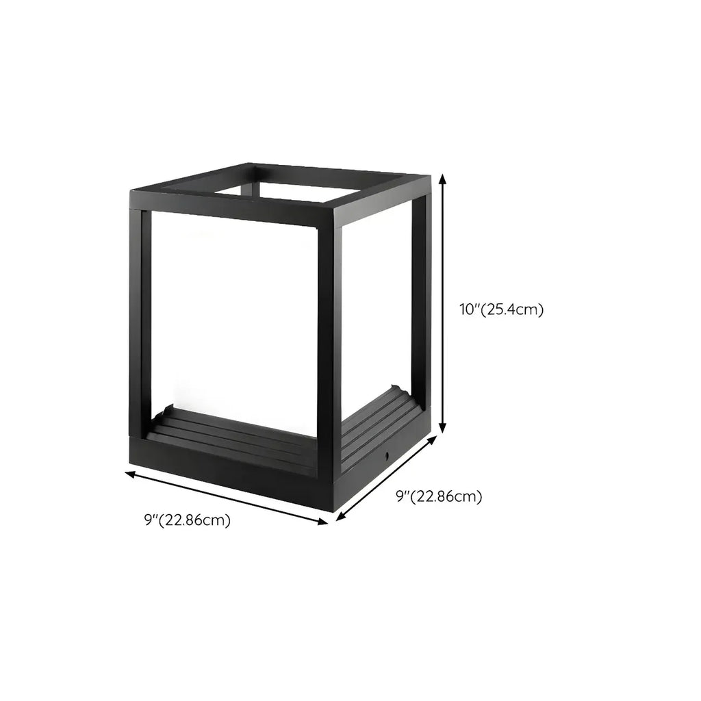 Support de poteau lumineux ouvert en métal noir avec abat-jour blanc