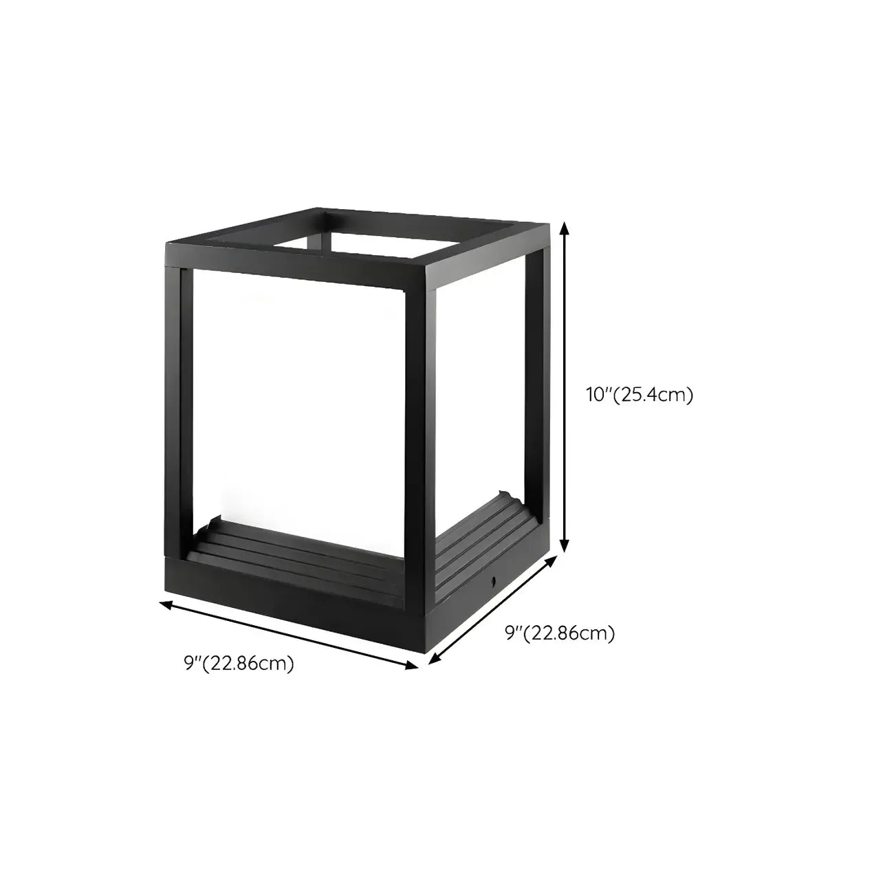 Support de poteau lumineux ouvert en métal noir avec abat-jour blanc