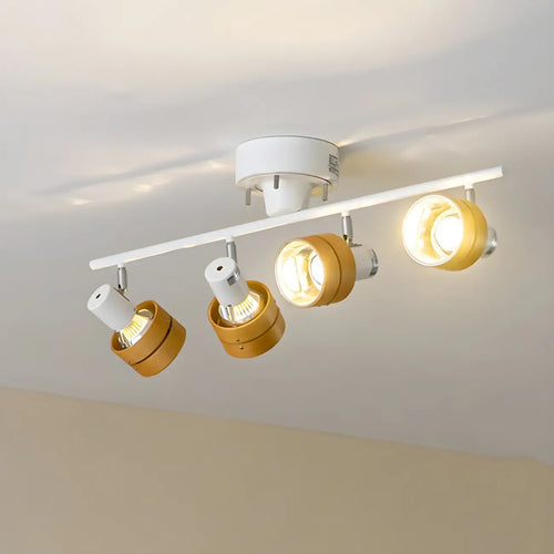 Projecteur sur rail LED moderne à 4 lampes, à intensité variable et tête orientable