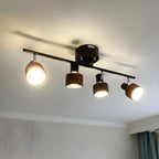 Projecteur sur rail LED moderne à 4 lampes, à intensité variable et tête orientable