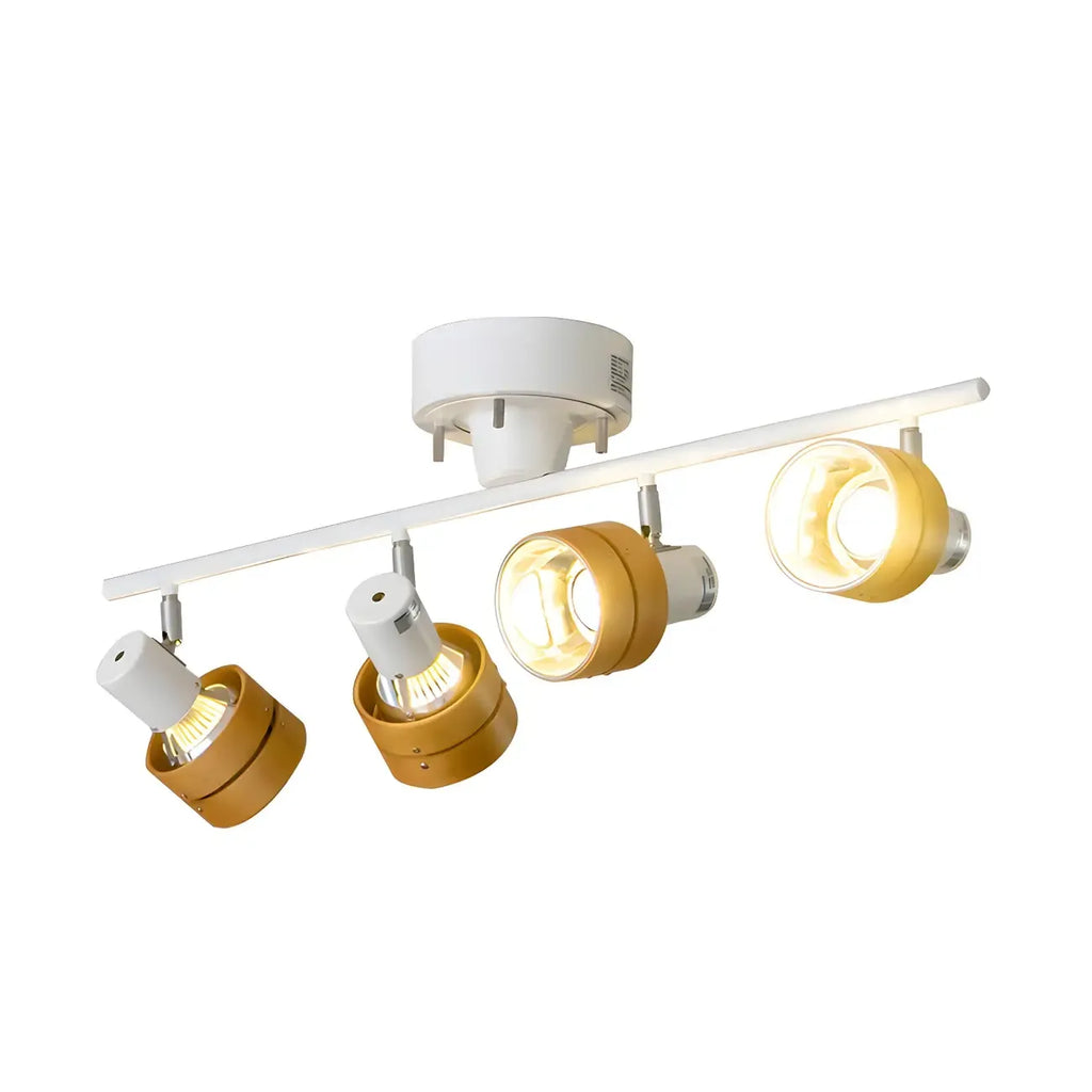 Projecteur sur rail LED moderne à 4 lampes, à intensité variable et tête orientable