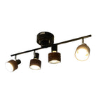 Projecteur sur rail LED moderne à 4 lampes, à intensité variable et tête orientable