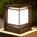 Lampes solaires LED tricolores noires pour poteaux d'extérieur