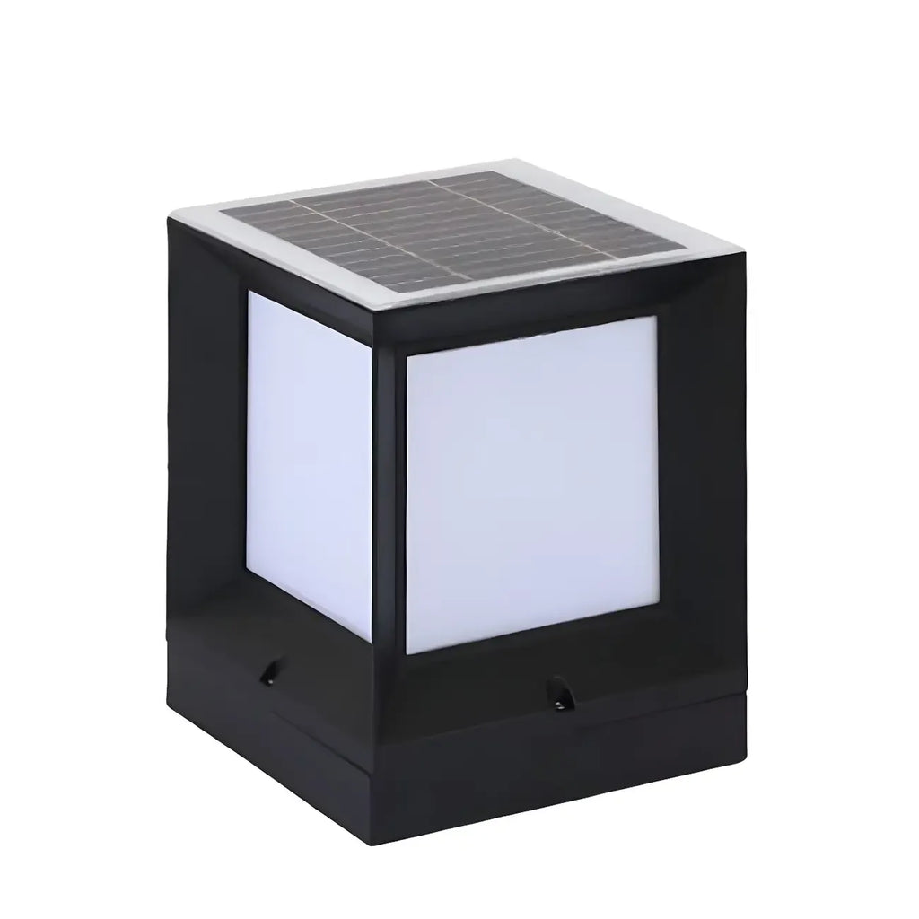Lampes solaires LED tricolores noires pour poteaux d'extérieur