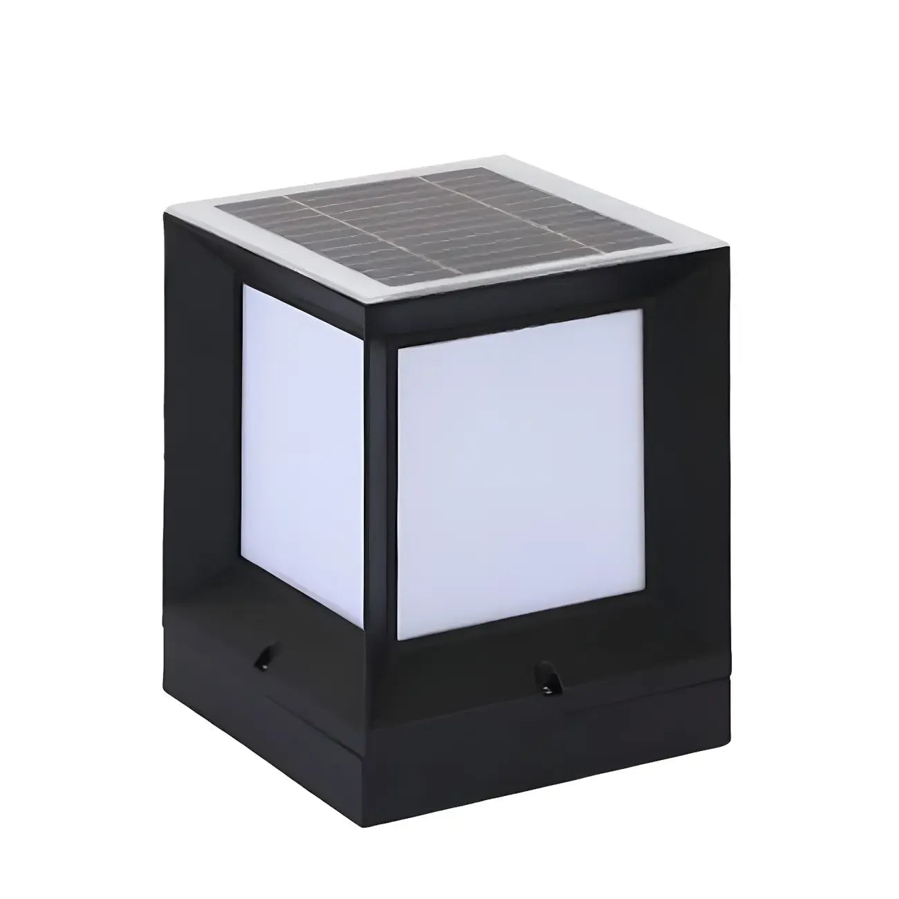 Lampes solaires LED tricolores noires pour poteaux d'extérieur