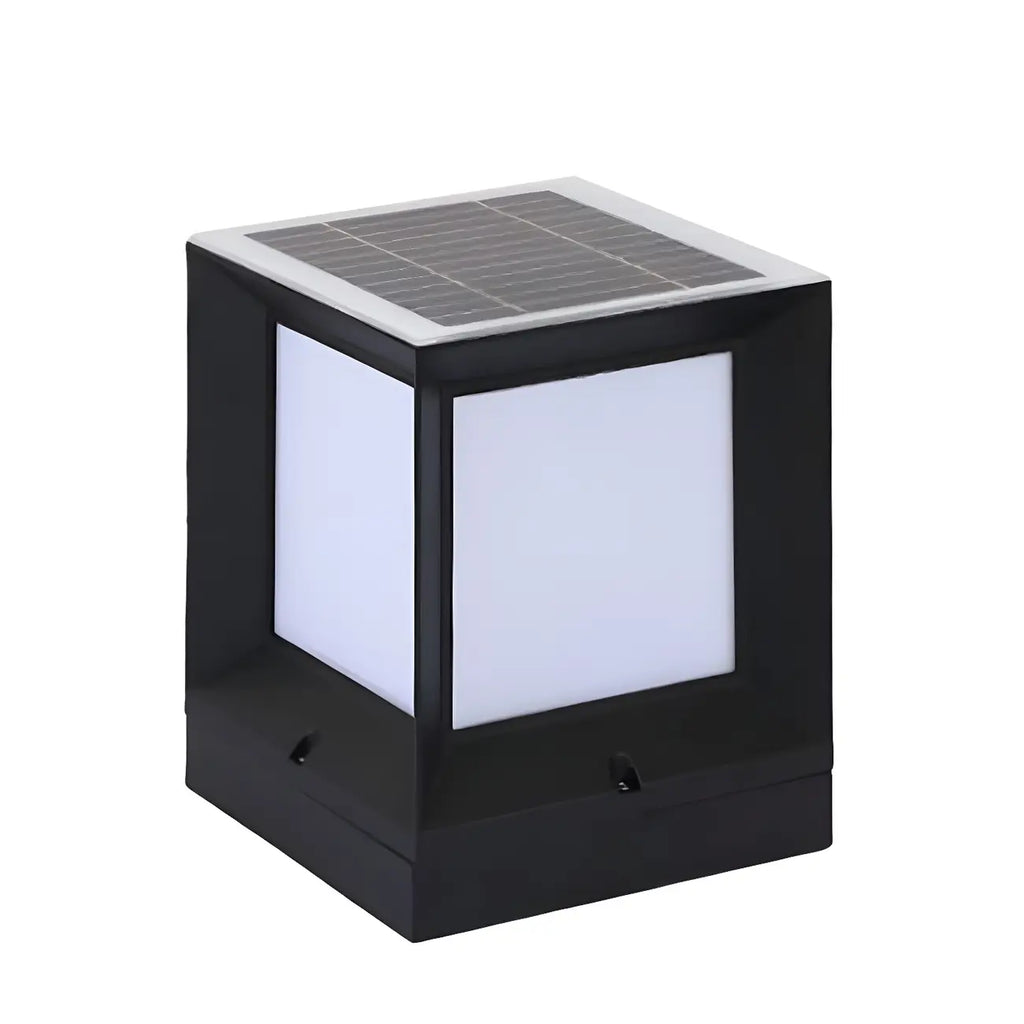Lampes solaires LED tricolores noires pour poteaux d'extérieur